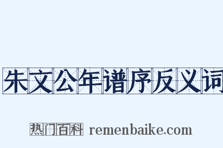朱文公年谱序反义词是什么意思的图片